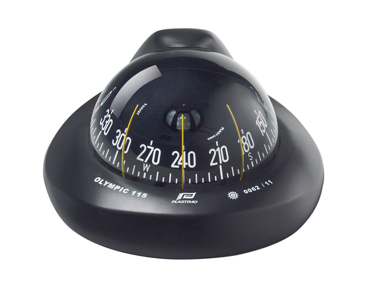 [SKU: 2014070] Olympic 115 Sailboat Compass Horizontal Mount Conical Card Black