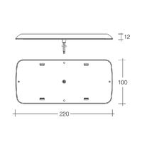 LED Rectangular Interior Lamp with Touch On/Dim/Off Switch