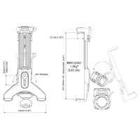 Scanstrut ROKK Mini Tablet Mount Kit with Rail Mount Base