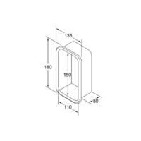 Storage Case White Plastic Open 150x110x80mm