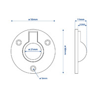 Flush Pull Ring Round Cast 316-Grade Stainless Steel 50mm