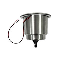 Drink Holder Stainless Steel Powder Coated Black with LED & Drain