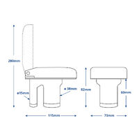 Plastic Vented Deck Fill Straight 38mm Black - Gas