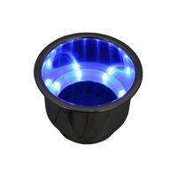 Drink Holder Stainless Steel with Blue LED Lights and Drain