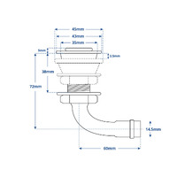Fuel Tank Vent Breather Stainless Steel Recessed 90deg 16mm Hose