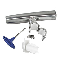 Rod Holder Stainless Steel Clamp-On Adjustable Rail Mount