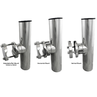 Rod Holder Stainless Steel Adjustable Rail Mount suits 25-50mm
