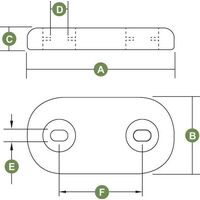 Hull Oval Zinc Anode  ZHI-6 with holes 6.5kg
