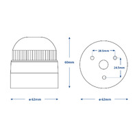 All Round 360deg Navigation Light Surface Mount 2NM