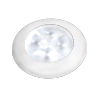 LED Interior Cabin White Light Round with White and Chrome Trim 12V