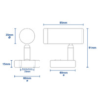 Interior Reading Lamp Chrome Finish with Touch Dim Switch Cool White