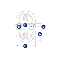 Double Folding Pad Eye S/S 79x45mm