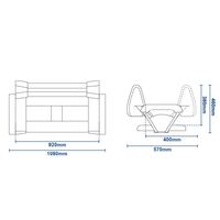 ST90 Double Flip-Back Boat Seat Off-White/Dark Blue Piping