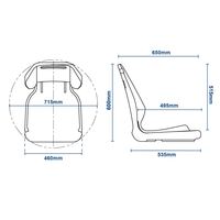 Moulded Boat Seat with Removable Grey Cushions