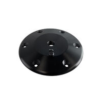 Plastic Black Table Oval Shape with 680mm Fixed Height Pedestal