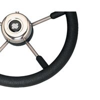 Steering Wheel V57B 5 Spoke Stainless Steel Black 350mm