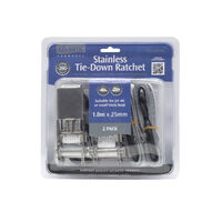 Tie-Down Ratchet Stainless Steel 200kg 1.8m x 25mm Pair