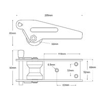 Bow Roller Aluminium with Captive Pin