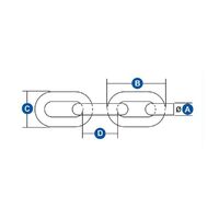 Chain Short Link Galvanised Calibrated DIN766 Windlass 