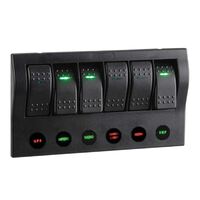 Narva LED 6-Way Switch Panel with Fuse or Circuit Breaker Protection