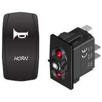 Rocker Switch with LED Laser Etched Cover Horn (ON)/OFF