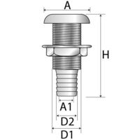 Skin Fitting and Hose Tail Stainless Steel