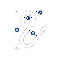 S Hooks - 304 Grade Stainless Steel