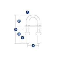 U Bolt with Plate - 316 Grade Stainless Steel