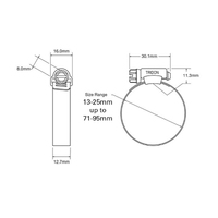 Tridon Hose Clamps Perforated Band 316 Stainless Steel (Box of 10)