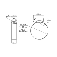 Tridon SMP Hose Clamps All Stainless Steel With Safety Collar (Box of 10)