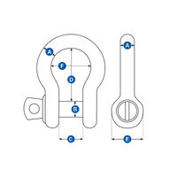 Bow Shackle Galvanised Steel Load Rated