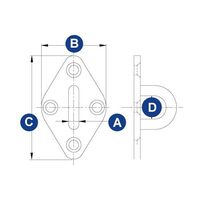 Diamond Eye Plate - Stainless Steel