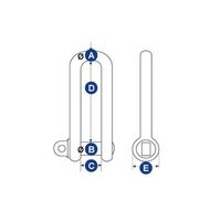 Long D Shackle 316 Grade Stainless Steel