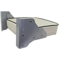 Flip-Up Folding Jump Boat Seat Off-White with Black Piping & Powder Coated Hinges