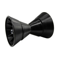V Bow Roller with End Caps Black Polyurethane