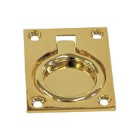 Ring Pull Flush Rectangle Brass 60x47mm
