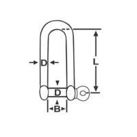 Long D Shackle Stainless Steel