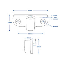 Rowlocks Chrome Plated Side Mount Pair