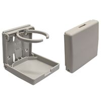 Folding Plastic Drink Holder with Adjustable Spring Loaded Arms