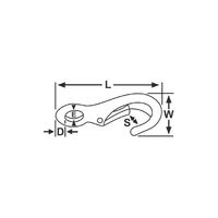 Snap Hook Fixed Eye - Brass