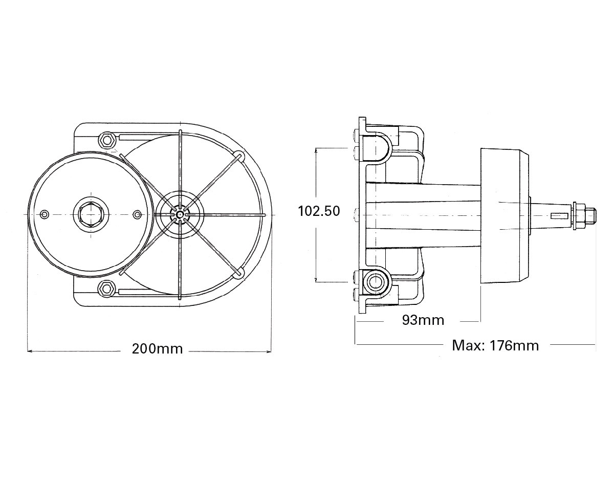 T85 Helm Assembly with Bezel 90deg - dimensions