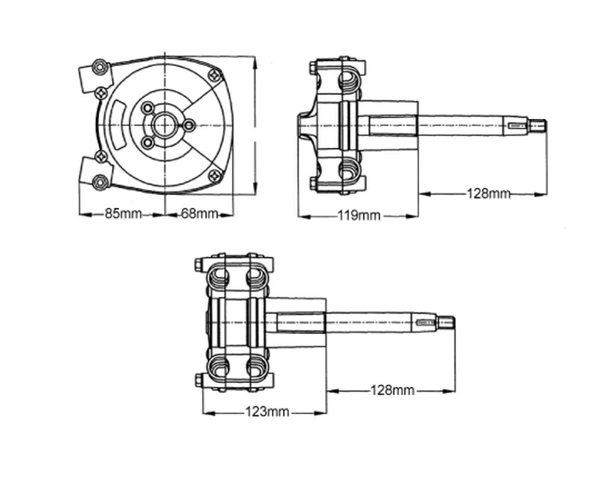 T71 & T72 Cable Steering Helm Dimensions