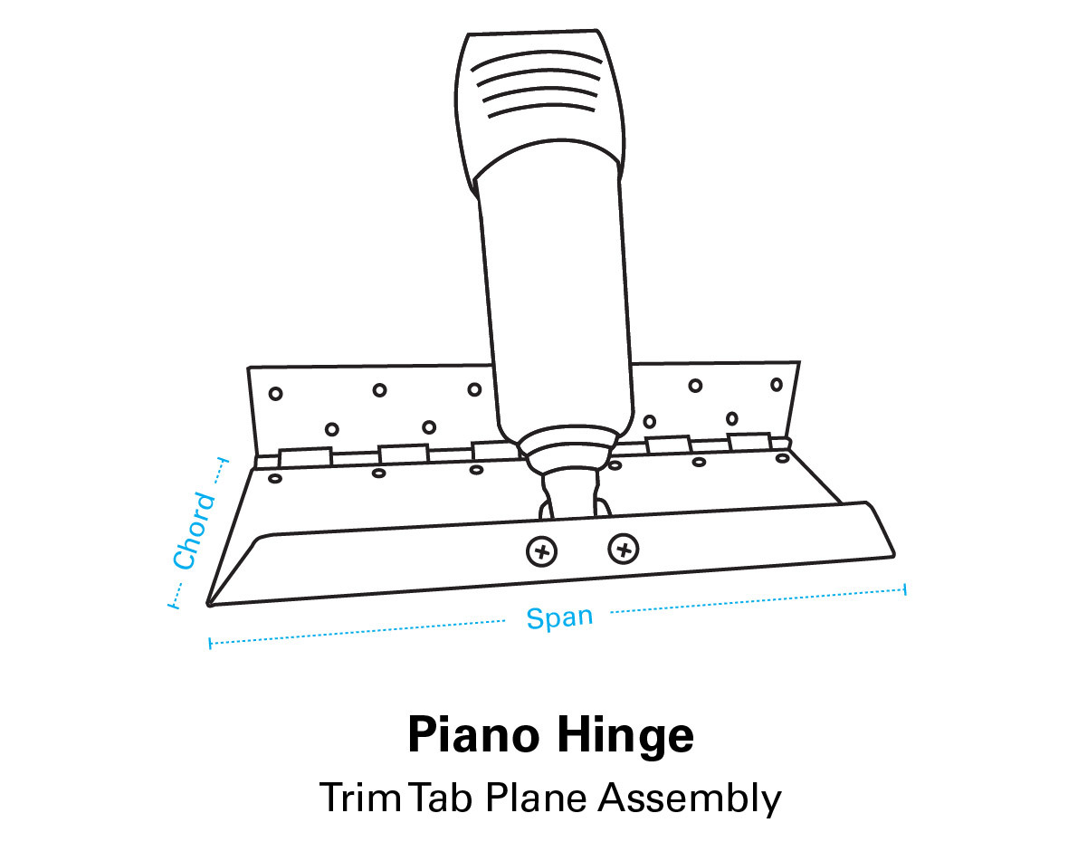 Piano Hinge Trim Tab Plane (Span x Chord)