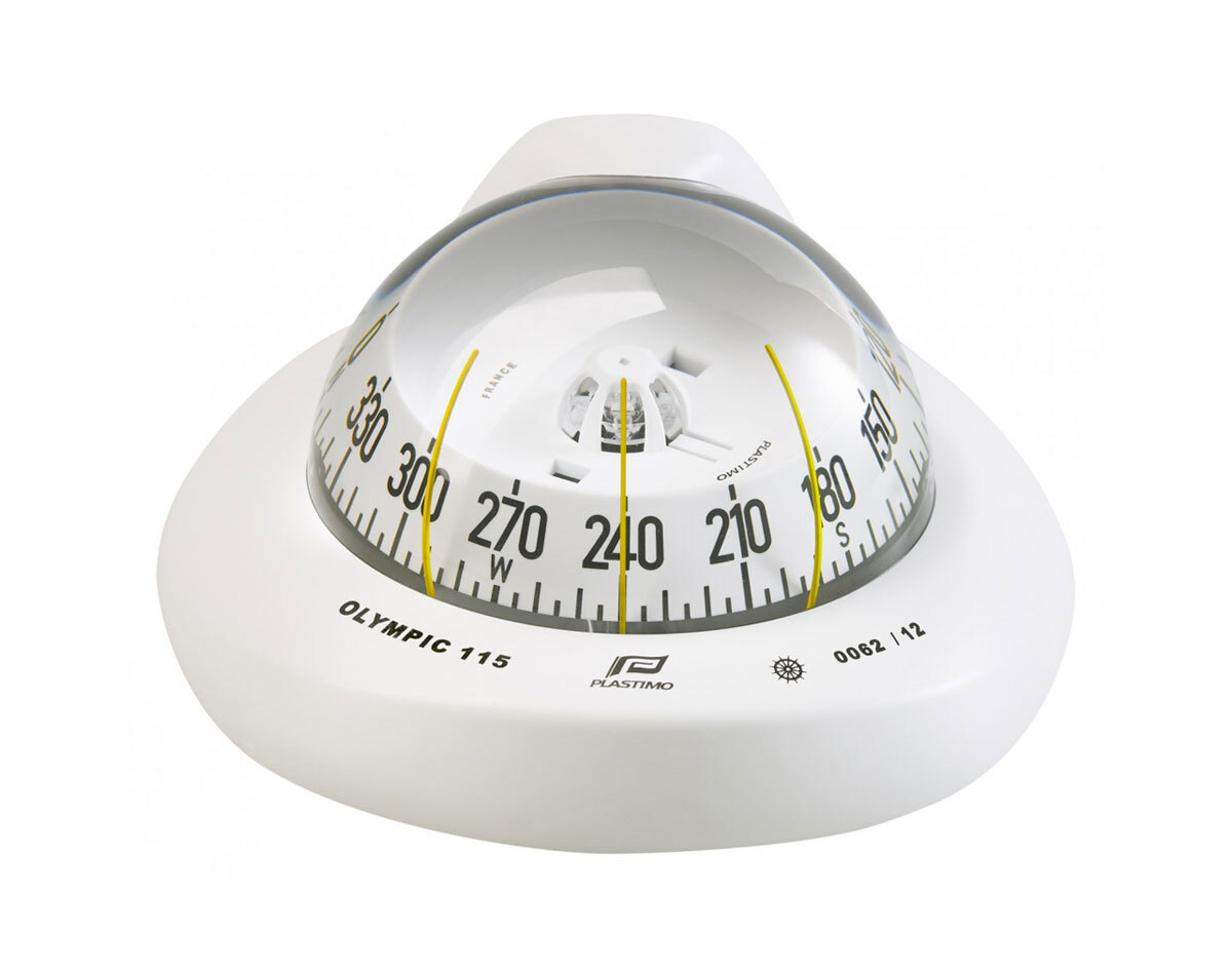 [SKU: 2014072] Olympic 115 Sailboat Compass Horizontal Mount Conical Card White