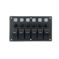 Water Resistant Aluminium Switch Panel 6 Gang LED Switches