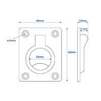 Cast Stainless Steel Flush Ring Pull - 62x44mm