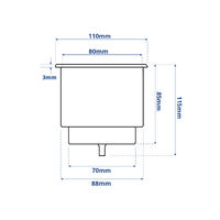 Drink Holder Stainless Steel Powder Coated Black with Drain