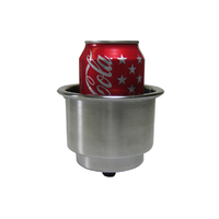Drink Holder Stainless Steel with Blue LED Lights and Drain