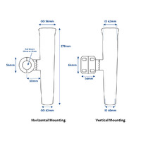 Rod Holder Stainless Steel Clamp-On Adjustable Rail Mount
