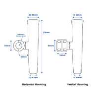 Rod Holder Stainless Steel Clamp-On Adjustable Rail Mount - JPW